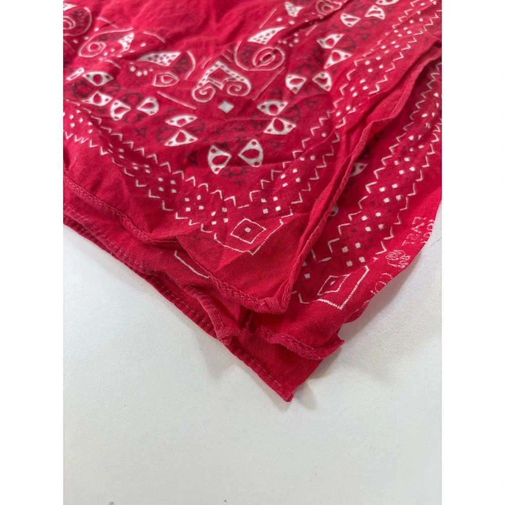 Vintage Elephant Brand Red Fast Color Cotton Bandana Made in USA Biker Kerchief